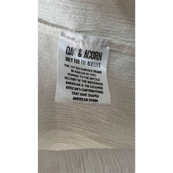 Oak & Acorn Women's Selenite Cotton Roll Tab Sleeves Seed Tunic Top Size Large - Picture 7 of 13